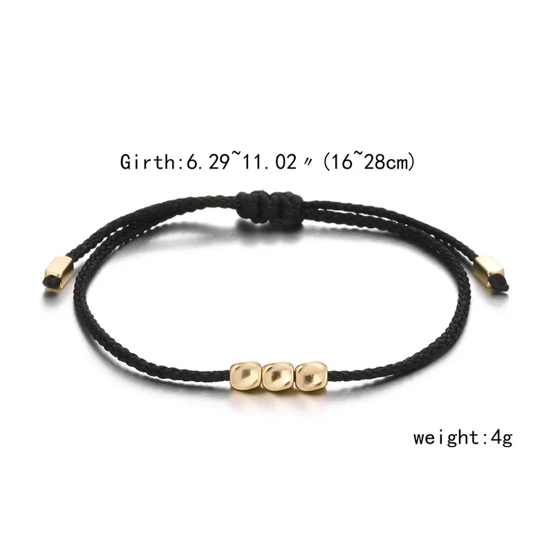 Handmade Tibetan Buddhist Creative Irregular Copper Beads Red Black Rope Lucky Bracelet Amulet For Women Men Couple Bracelets