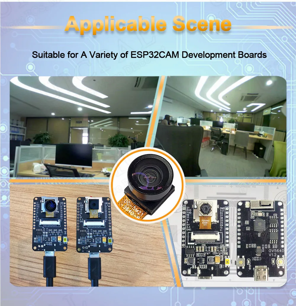 OV5640 Camera Module 222 200 100 66 120 160 Degrees Wide Angle 24PIN 0.5MM Spacing DVP MIPI