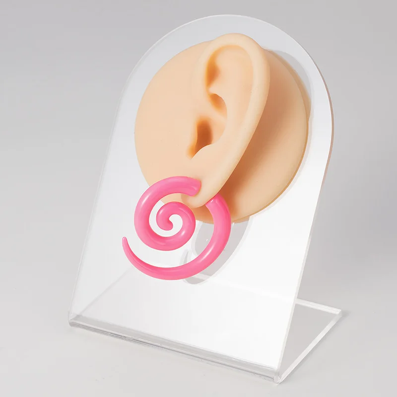 2pcs Acrylic Fake Plug Tunnel Earrings Gauges Faux Spiral Ear Taper Swirl Stud Cheater Stretcher Expander Piercing Body Jewelry