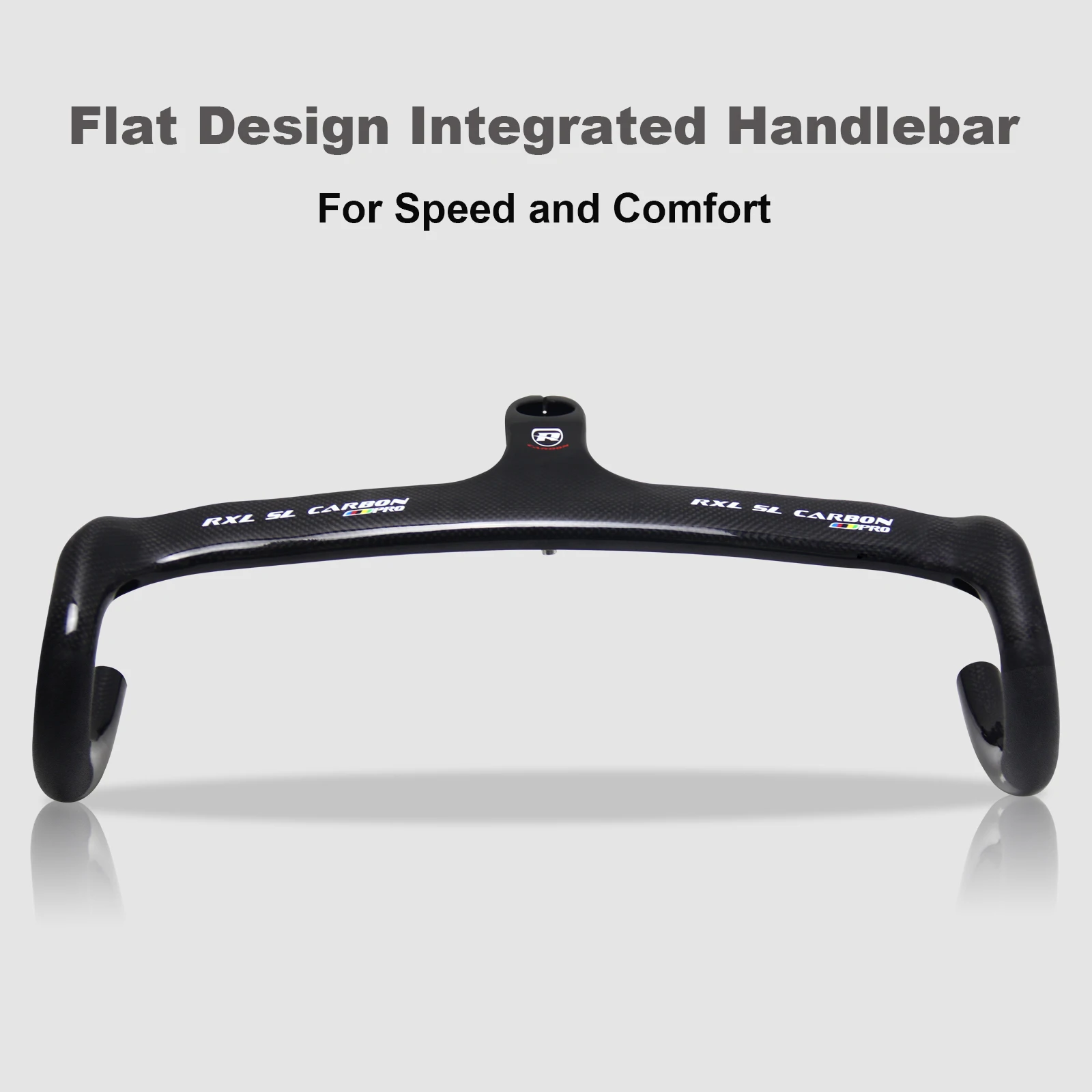 RXL SL Carbon Road Handlebar Integrated With Stem Racing Bike Speed 1-1/8"Black Internal Routing Drop Handle Bars For Bicycle
