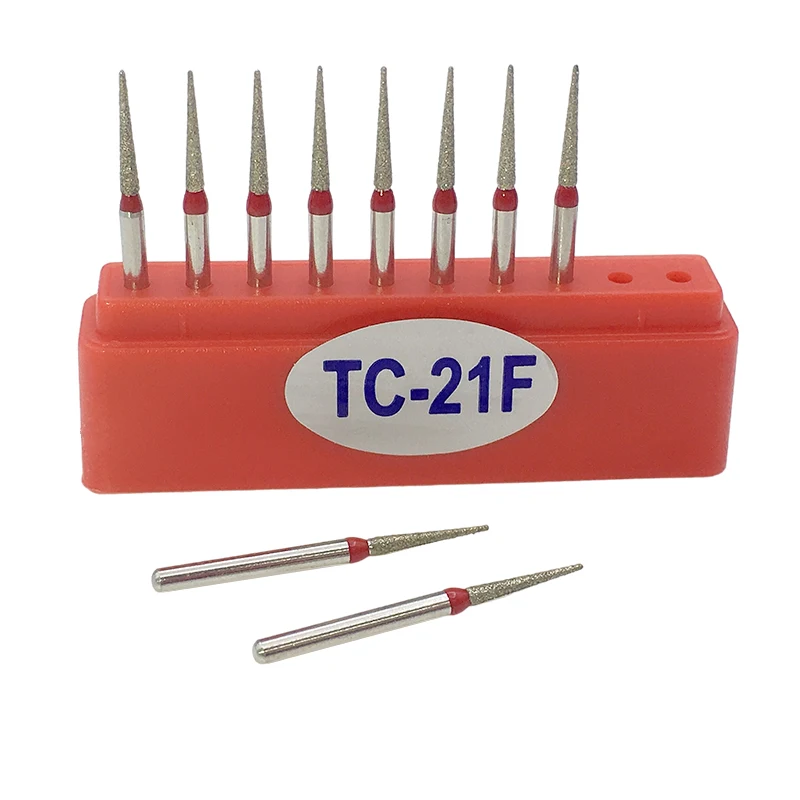 10pcs/Box Dental Diamond Burs Drill Dia-burs for High Speed Handpiece Polishing Tools TC-11F TC-11