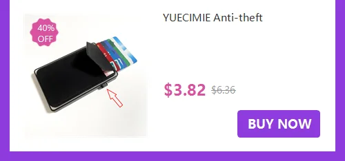YUECIMIE Slim Aluminum Wallet With Elasticity Back Pouch ID Credit Card Holder Mini RFID Wallet Automatic Pop up Bank Card Case