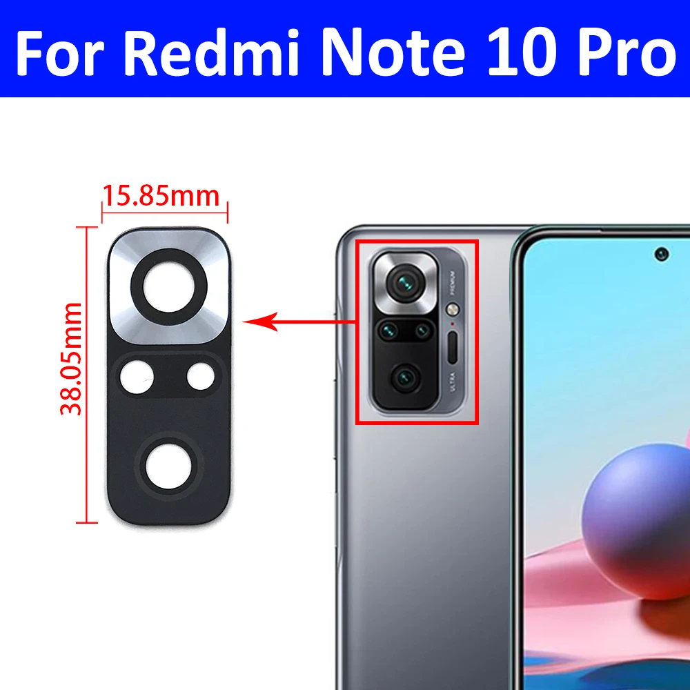 Camera Glass For Redmi Note 10 / Note 10 Pro / Note 10s 11 11s 10 5G Rear Back Camera glass Lens With Glue Adhesive