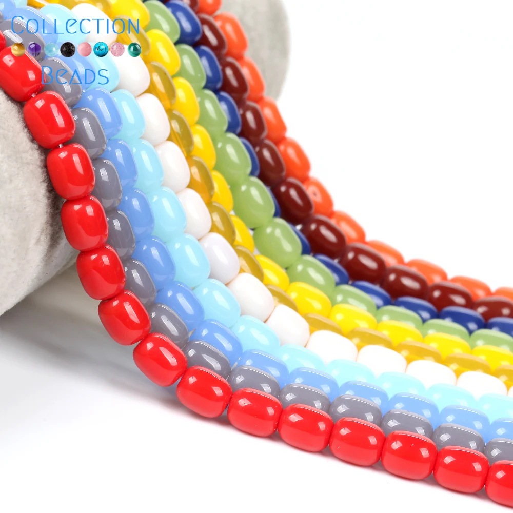 8x11mm Coloful Natural Crystal Cylindrical Drum Beads Spacer Beads For Jewelry Making Supplies DIY Bracelet Accessories 15''