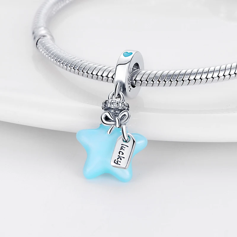 Fit Qikaola 925 Original Bracelets Blue Zircon Owl Luminous Sea Turtle Octopus 925 Silver Charms Beads DIY Birthday Jewelry Gift