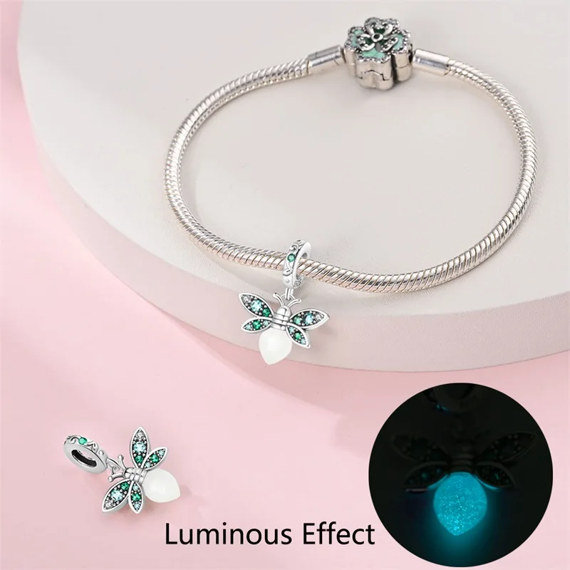 Fit Qikaola 925 Original Bracelets Blue Zircon Owl Luminous Sea Turtle Octopus 925 Silver Charms Beads DIY Birthday Jewelry Gift