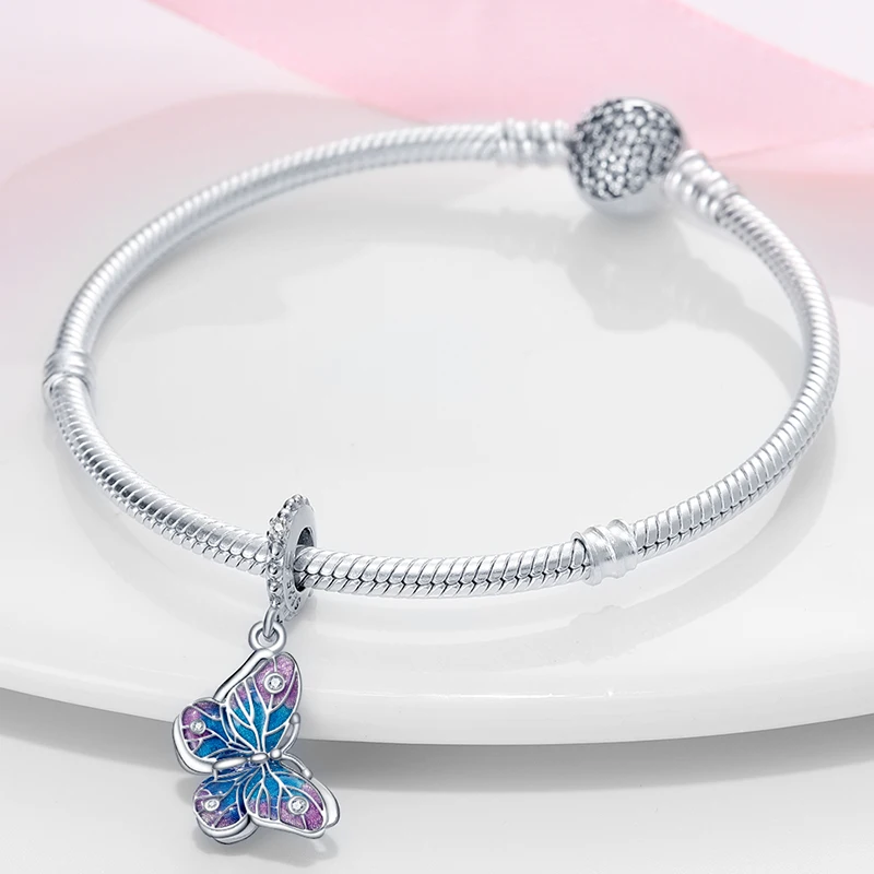 Fit Qikaola 925 Original Bracelets Blue Zircon Owl Luminous Sea Turtle Octopus 925 Silver Charms Beads DIY Birthday Jewelry Gift