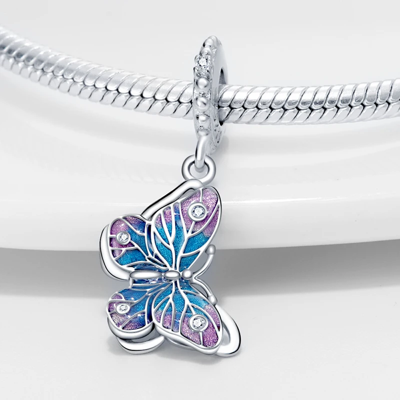 Fit Qikaola 925 Original Bracelets Blue Zircon Owl Luminous Sea Turtle Octopus 925 Silver Charms Beads DIY Birthday Jewelry Gift