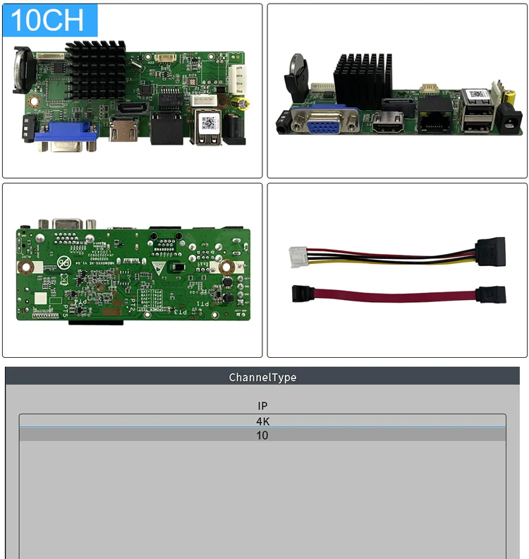Smar CCTV 9CH 10CH 16CH 32CH 4K NVR Motherboard H.265+Network Video Recorder For 5MP 8MP IP Camera Support Face Detection ONVIF