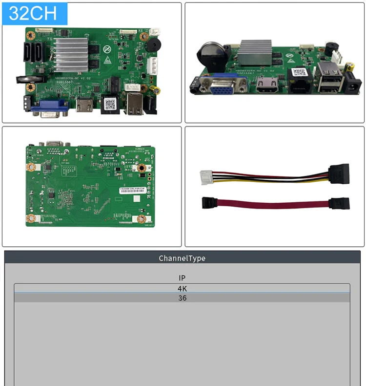Smar CCTV 9CH 10CH 16CH 32CH 4K NVR Motherboard H.265+Network Video Recorder For 5MP 8MP IP Camera Support Face Detection ONVIF
