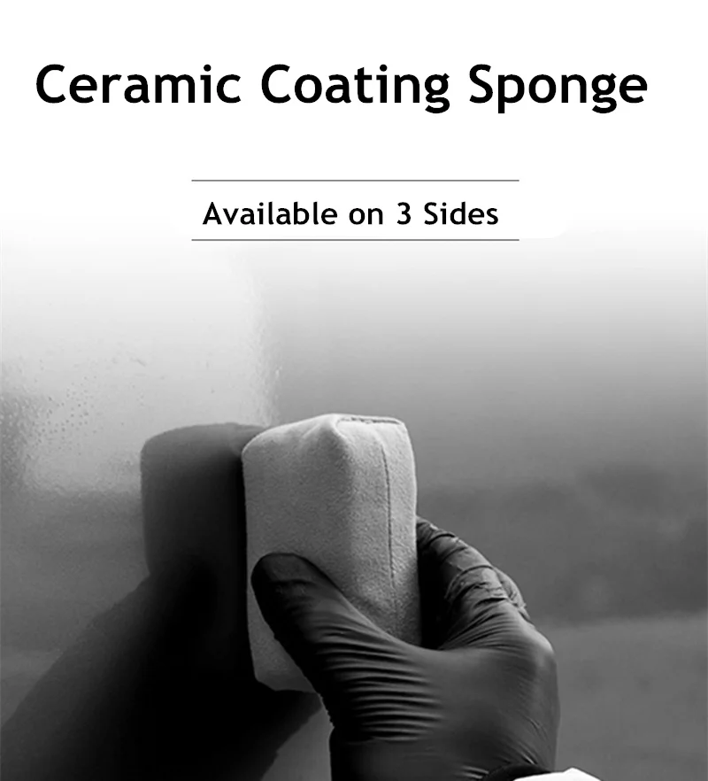 Lucullan Car Detailing Suede Sponge Applicator Use With Ceramic Coating For Cars Paint, Metal, Plastic Trim, Rubber & Glass