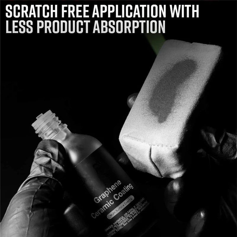 Lucullan Car Detailing Suede Sponge Applicator Use With Ceramic Coating For Cars Paint, Metal, Plastic Trim, Rubber & Glass