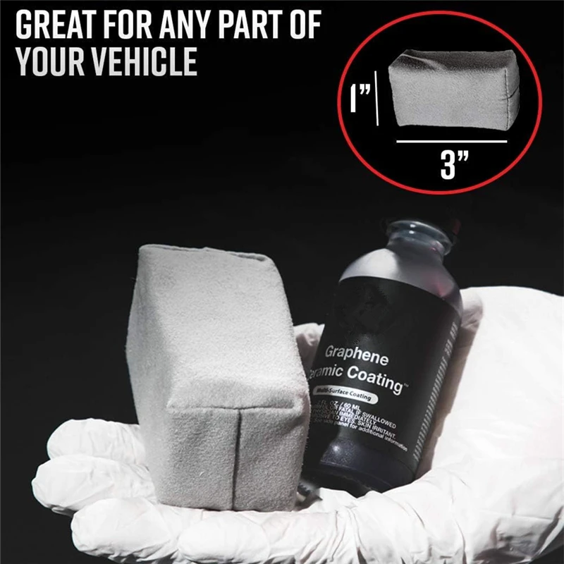 Lucullan Car Detailing Suede Sponge Applicator Use With Ceramic Coating For Cars Paint, Metal, Plastic Trim, Rubber & Glass