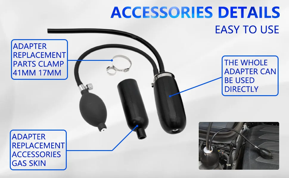 Universal Easy Intake Adapter Diagnostic Tool Quick Seal Entrance adapter Adapter for smoke leak detector Airbag tool