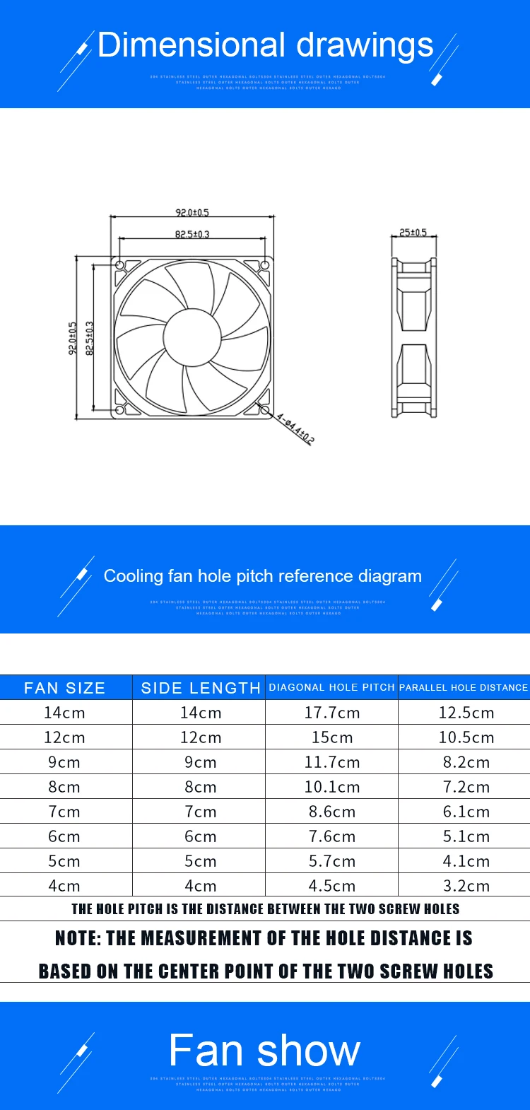 ACP9225 9cm 92mm Fan 92x92x25mm 9025 DC5V 12V 24V 2pin Cooling Fan for Chassis Power Inverter