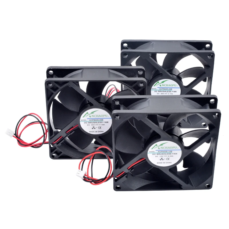 ACP9225 9cm 92mm Fan 92x92x25mm 9025 DC5V 12V 24V 2pin Cooling Fan for Chassis Power Inverter
