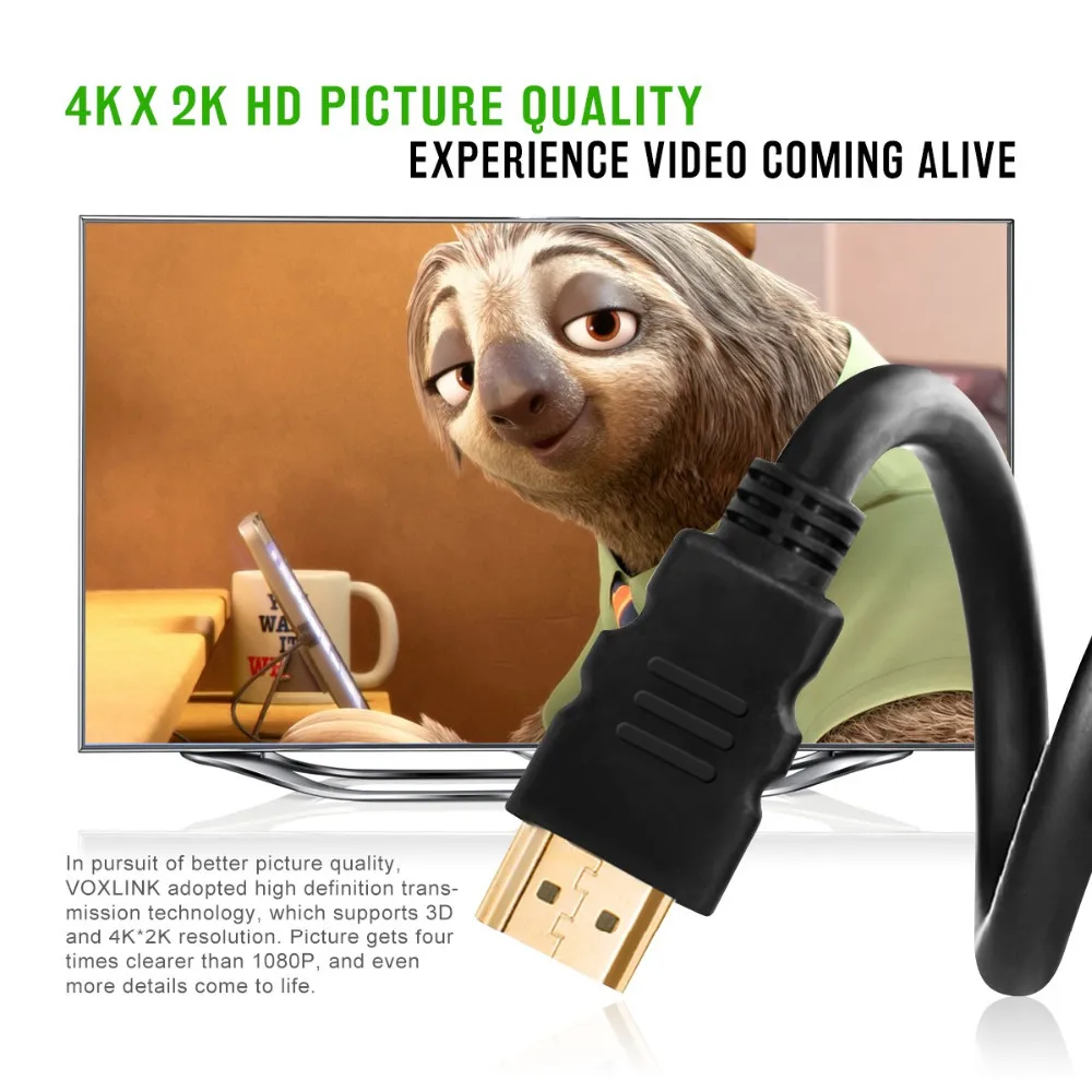 HDMI-compatible Cable Video Cables Gold Plated 1.4 4K 1080P 3D Cable for HDTV Splitter Switcher 0.3m 1m 1.5m HDMI to HDMI Cable