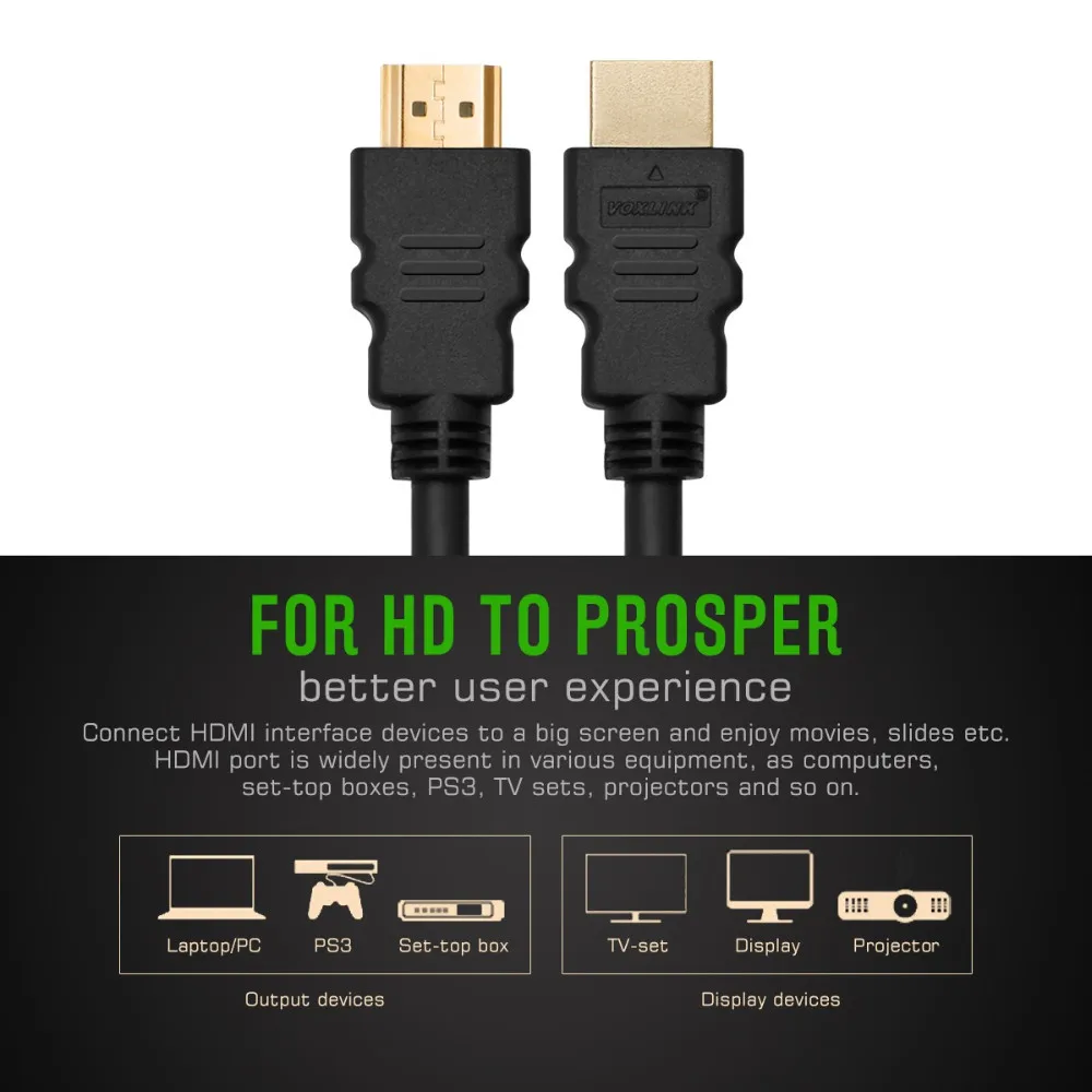 HDMI-compatible Cable Video Cables Gold Plated 1.4 4K 1080P 3D Cable for HDTV Splitter Switcher 0.3m 1m 1.5m HDMI to HDMI Cable