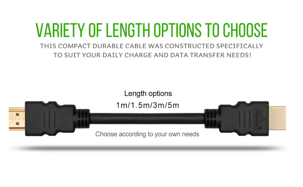 HDMI-compatible Cable Video Cables Gold Plated 1.4 4K 1080P 3D Cable for HDTV Splitter Switcher 0.3m 1m 1.5m HDMI to HDMI Cable