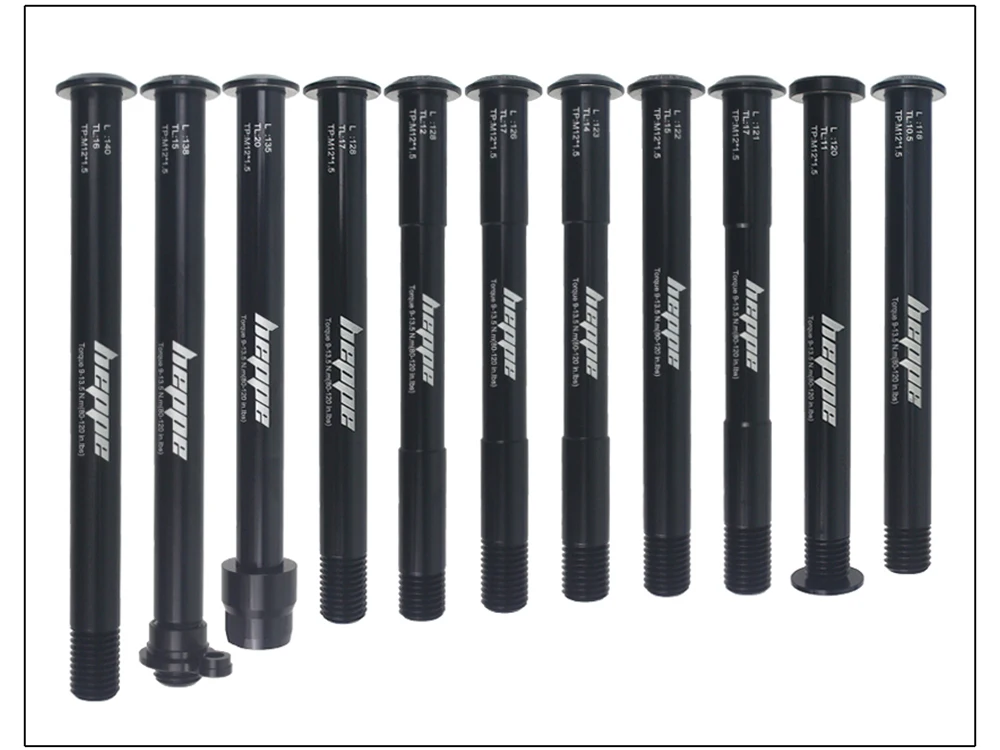 HEPPE MTB Road Bike Thru Axle Front Fork Shaft Skewers Rear Hub Thru Axle 12x142 12x148 12x100 12x110 M12xP1.0/P1.5 Bike Parts