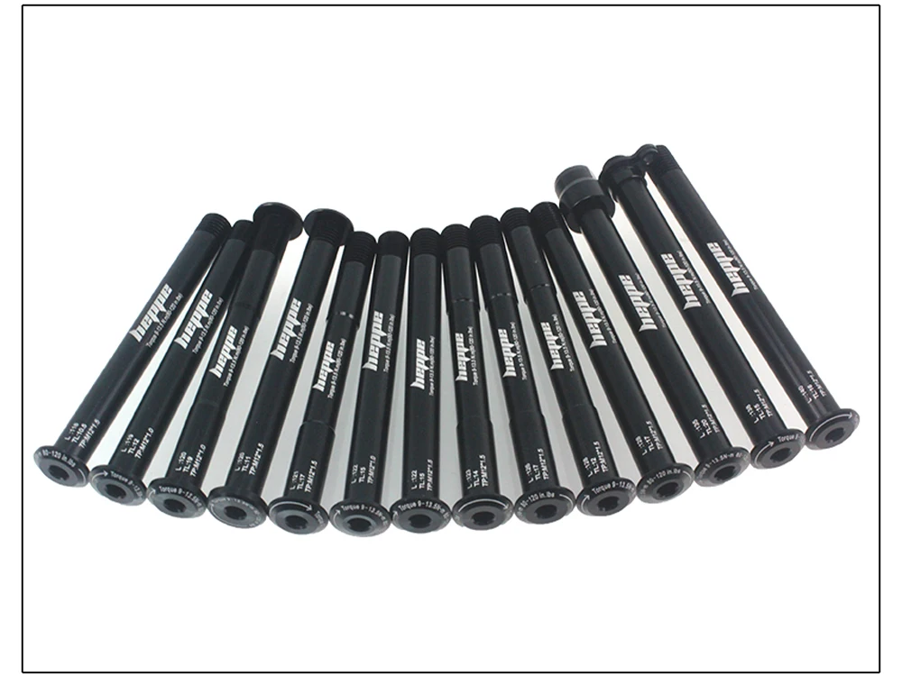 HEPPE MTB Road Bike Thru Axle Front Fork Shaft Skewers Rear Hub Thru Axle 12x142 12x148 12x100 12x110 M12xP1.0/P1.5 Bike Parts