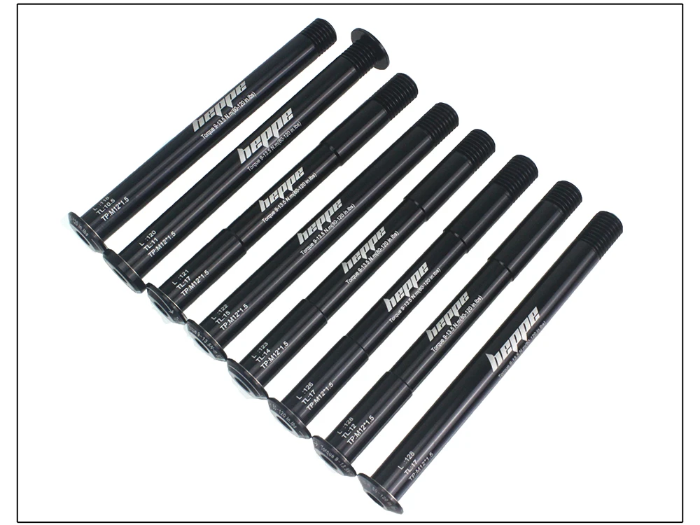 HEPPE MTB Road Bike Thru Axle Front Fork Shaft Skewers Rear Hub Thru Axle 12x142 12x148 12x100 12x110 M12xP1.0/P1.5 Bike Parts