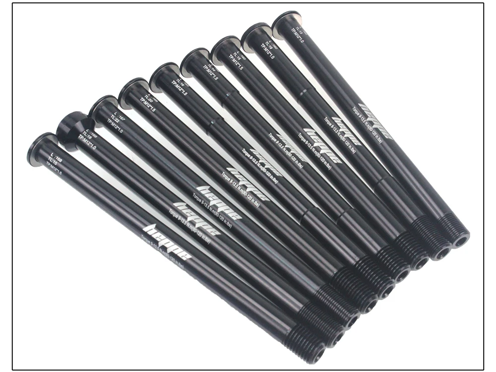 HEPPE MTB Road Bike Thru Axle Front Fork Shaft Skewers Rear Hub Thru Axle 12x142 12x148 12x100 12x110 M12xP1.0/P1.5 Bike Parts