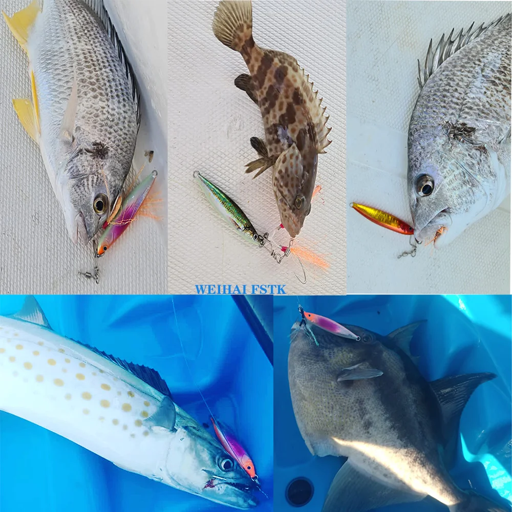 2024 FSTK Rattle Jig Sea Fishing Lures 20g30g40g60g80g Long Casting Lure Spinning Artificial Bait with Hook Spoon Fishing Tackle