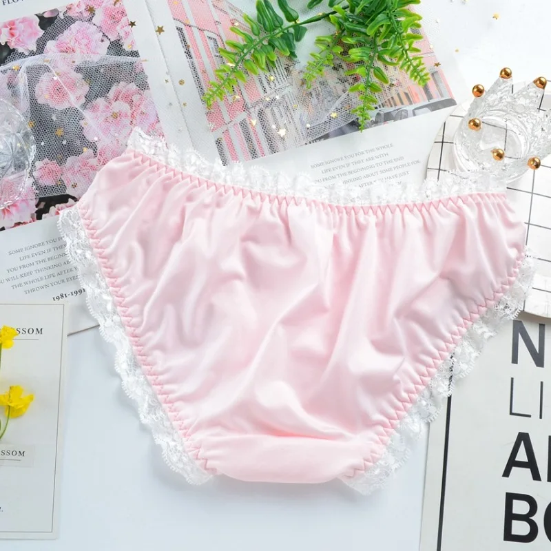 Milk Silk Japanese Style Cute Lovely Sweety Sexy Lace Underwear Lolita College Cartoon Cosplay Girls Panties Low Waist Breifs