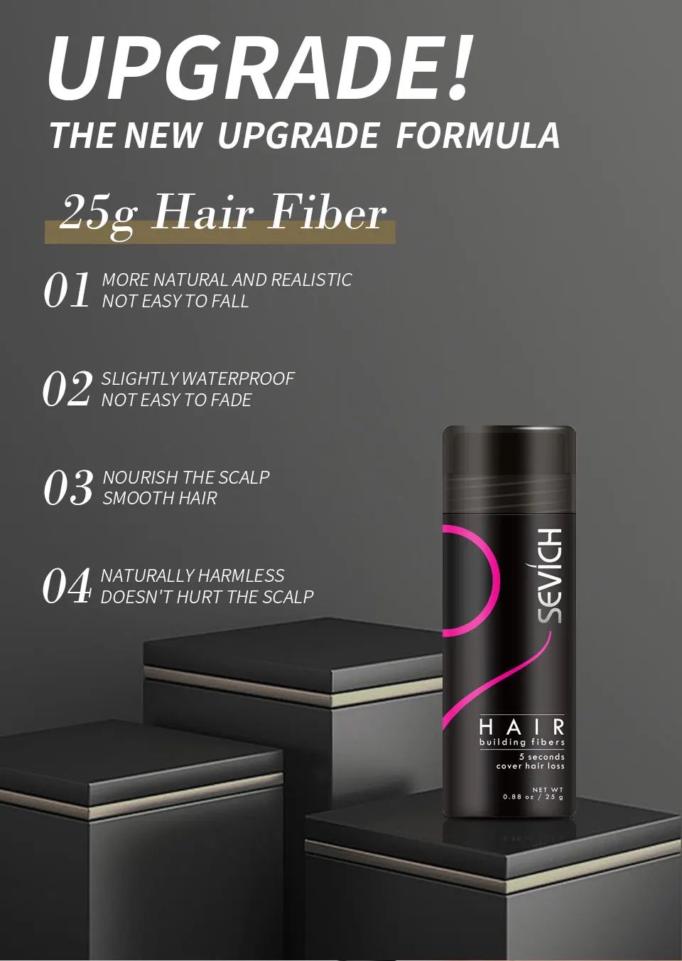 SEVICH Hair Building Fiber Set Cover Sparse Hair Or Bald Spots Hair Loss Regrowth Treatment Keratin Hair Fiber Powder Applicator