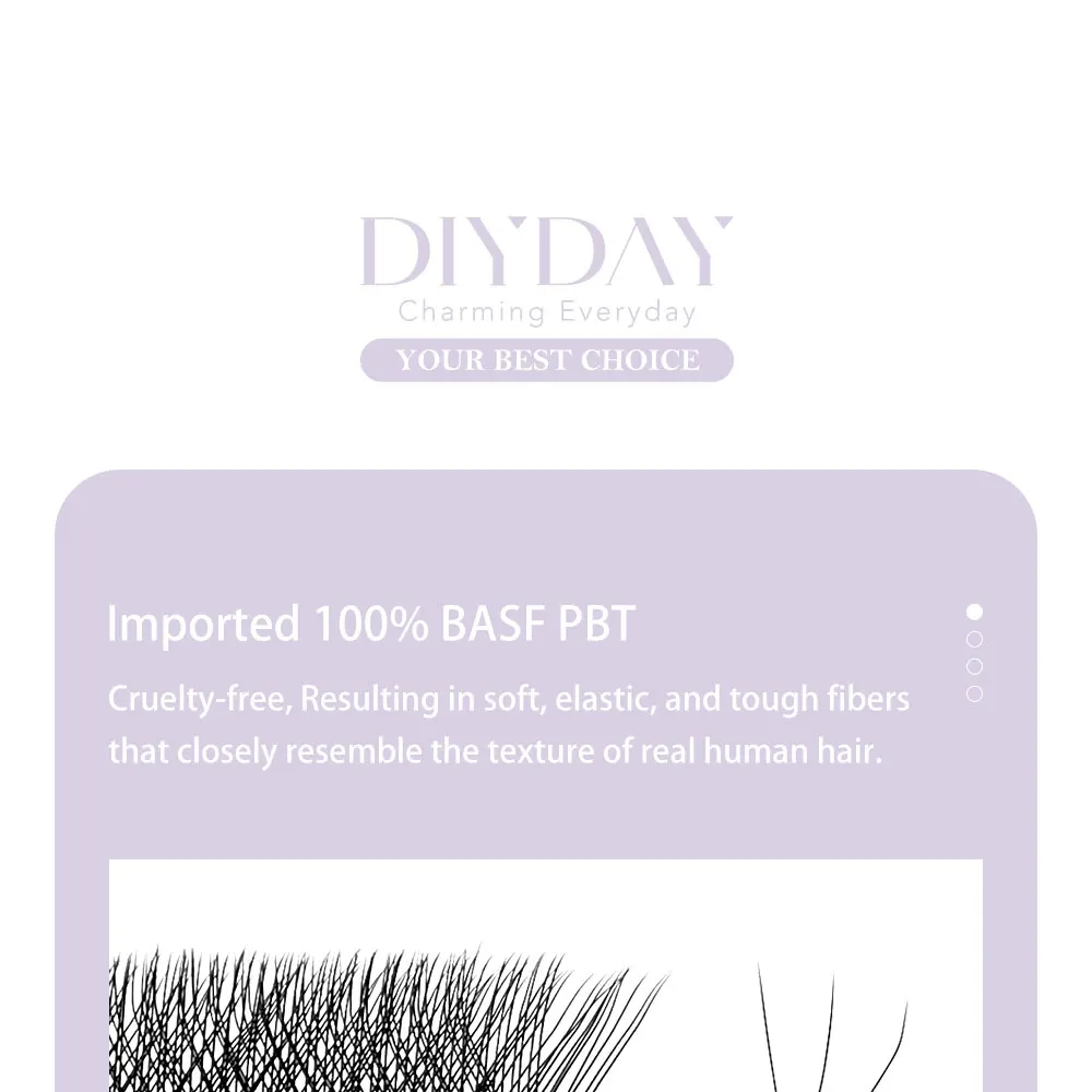DIYDAY W Shaped Eyelash Extension Premade 3d 4d 5d 6d 7d 8d Mink Faux Lashes BASF PBT Natural Look False Eyelashes