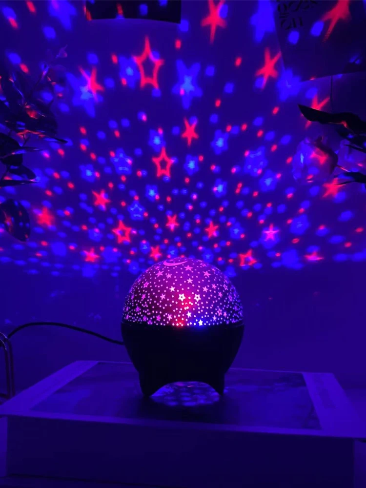 RGB Night Lights LED Projector Light Starry Moon Galaxy Projection Lamp 5V USB for Kids Present Christmas Gift Room Decorations