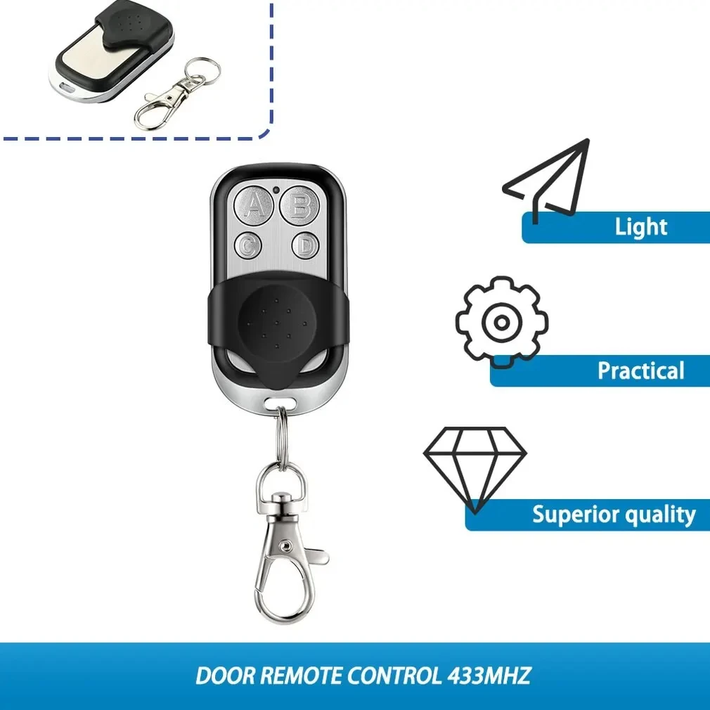 433MHz 4Button ABCD/Lock Unlock Remote Control Metal Push Button Transmitter Universal 4 Buttons Garage Door Opener Remote