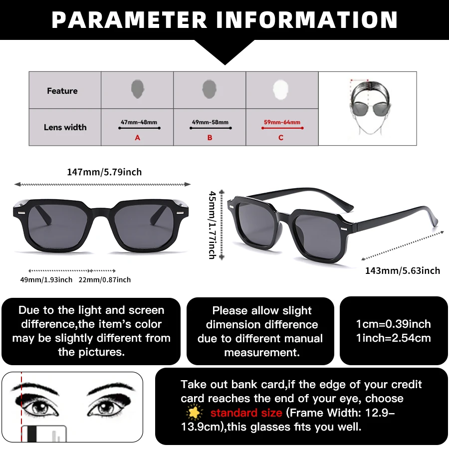 1Pc Men's Fashion Glasses New Trendy Square Frame Retro Rivet Y2K Music Festival Cool Street Style Decoration Suitable for Daily