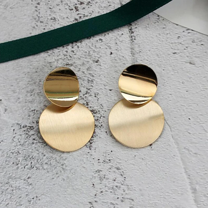 New Personality Metal Drop Earrings for Women Irregular Exaggerated Gold Color Geometric Hollow Butterfly Earrings Pendientes