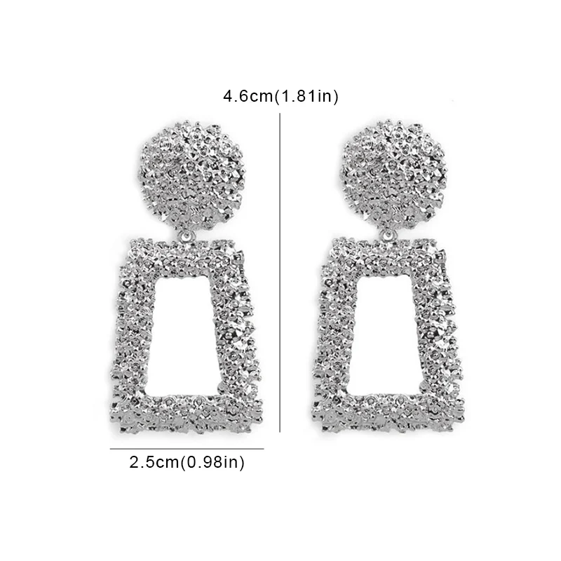 New Personality Metal Drop Earrings for Women Irregular Exaggerated Gold Color Geometric Hollow Butterfly Earrings Pendientes