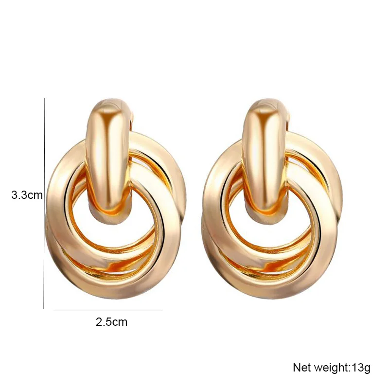 New Personality Metal Drop Earrings for Women Irregular Exaggerated Gold Color Geometric Hollow Butterfly Earrings Pendientes