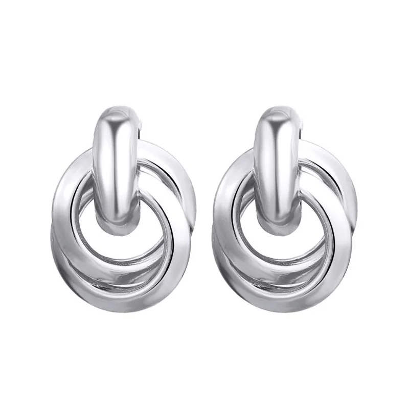 New Personality Metal Drop Earrings for Women Irregular Exaggerated Gold Color Geometric Hollow Butterfly Earrings Pendientes
