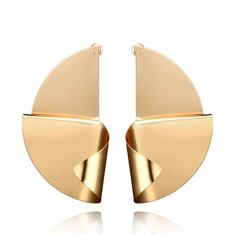 New Personality Metal Drop Earrings for Women Irregular Exaggerated Gold Color Geometric Hollow Butterfly Earrings Pendientes