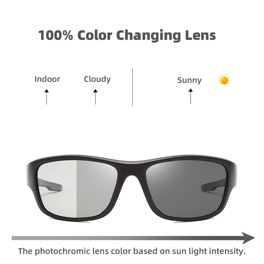 VIVIBEE 2026 Photochromic Men Cycling Sunglasses Sports Color Changing Polarized Outdoor Goggle Bike Women Cycling Glasses