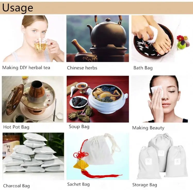 5 PC Cotton Muslin Drawstring Bag For Home Brew Wine Beer Sieve Juice Vegetable Coffee Filter Cooking Herbs Tea Gift Packaging