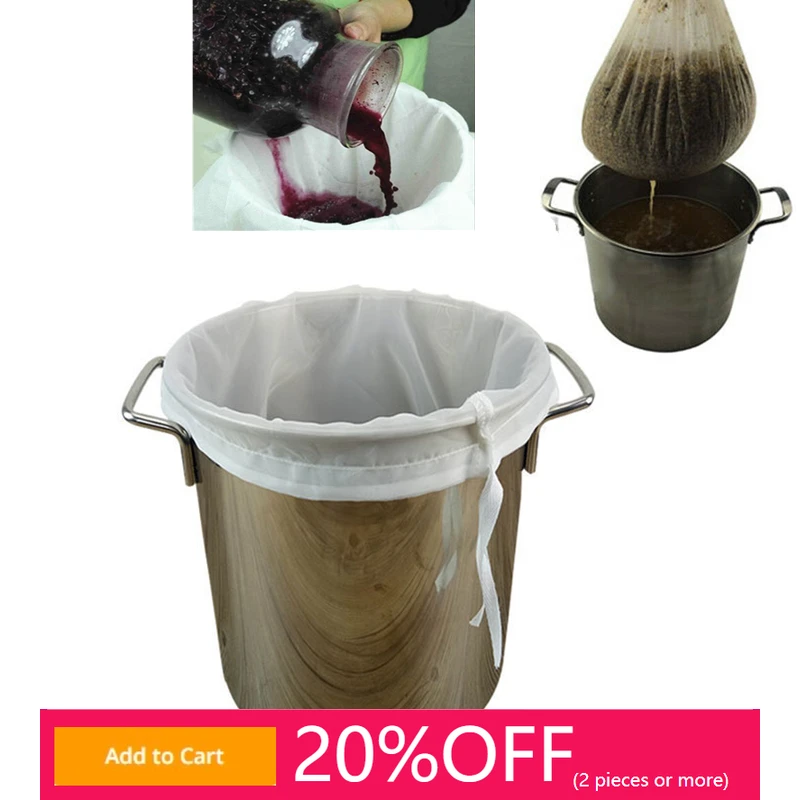 5 PC Cotton Muslin Drawstring Bag For Home Brew Wine Beer Sieve Juice Vegetable Coffee Filter Cooking Herbs Tea Gift Packaging