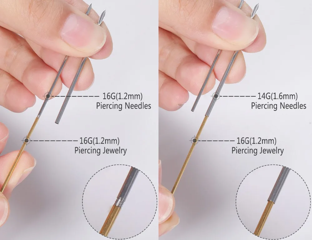 ZS Body Piercing Tool Kit 12-20G Disposable Professional Body Self Piercing Kits Clamp Gloves Tools Ear Lip Nose Navel Piercings