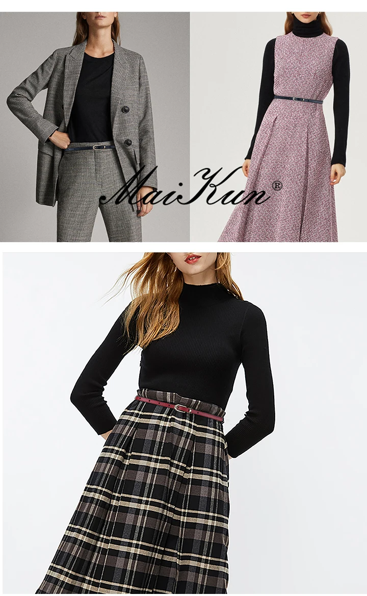 Maikun Women Belts Alloy Pin Buckle Genuine Leather Thin Belt Female Waistband for Jeans Dresses Pants