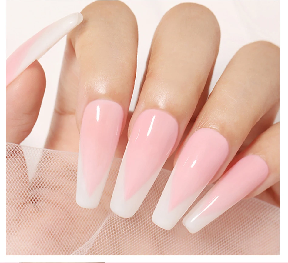 BORN PRETTY 30ml Glitter Acrylic Gel Finger Extension Nail Polish Silver Pink Extension Gel Polish Soak Off Nail Slip Solution