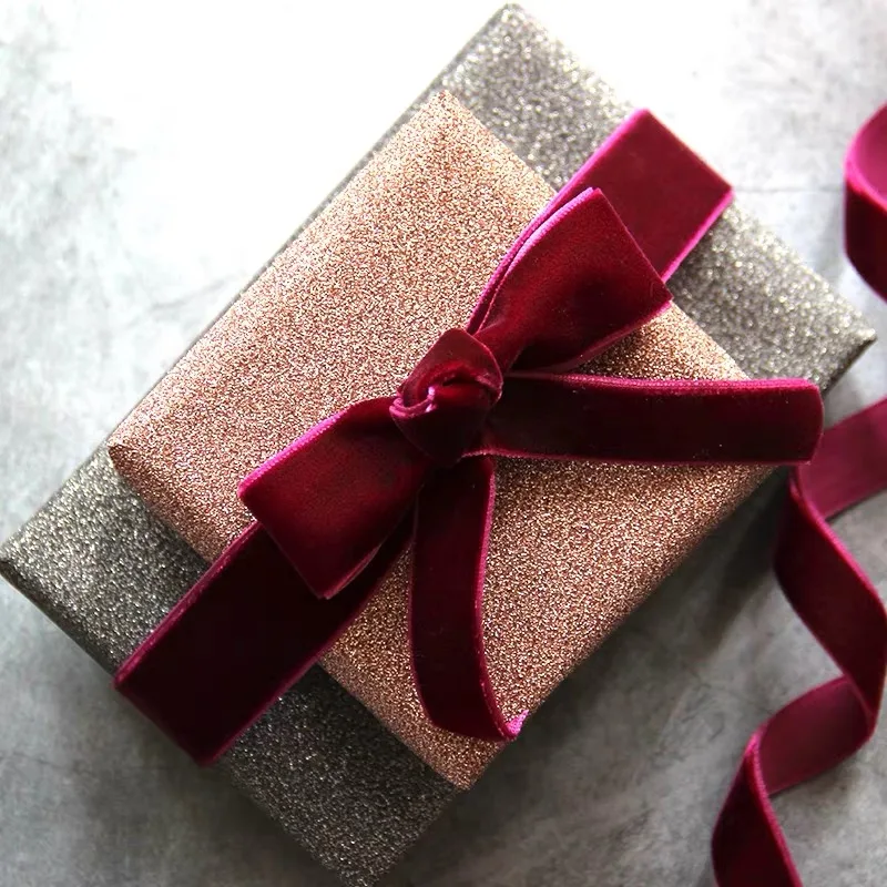 6/9/15/25mm Single Face Velvet Ribbon for Handmade Gift Bouquet Wrapping Supplies Home Party Decoration Christmas Velvet Tape