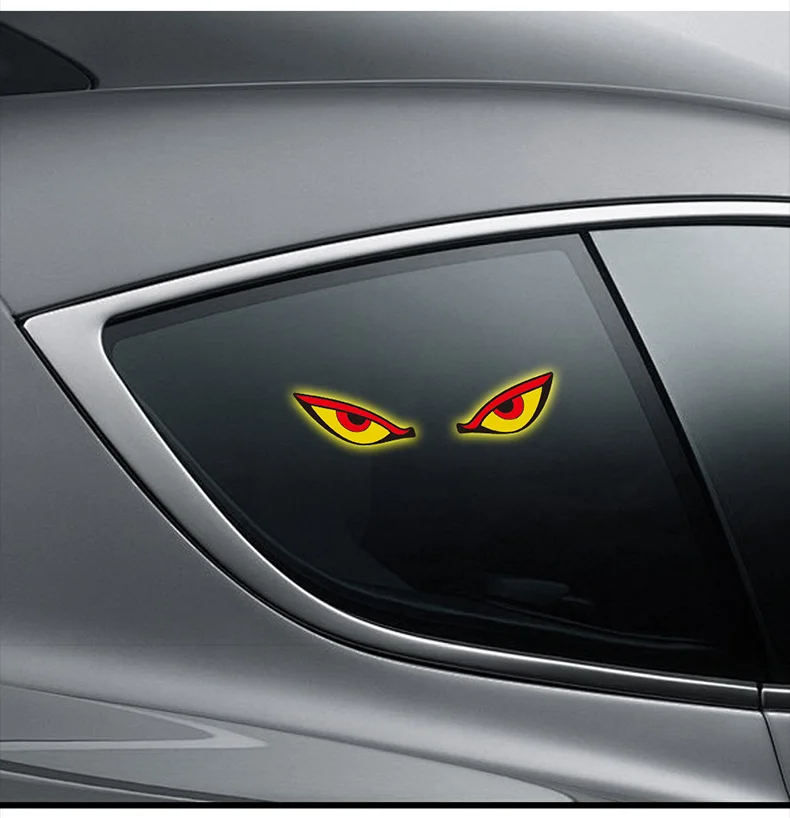 1PCS Solar Power Devil’s Eye Car Window Ambient Light With Suction Cup USB-C Rechargeable Eye Shaped Flashing Warning Lamp