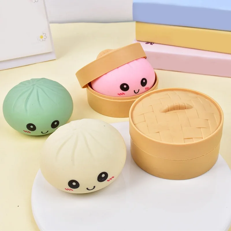 Giant Squishies Dumpling Bun Toy, Slow Rising Glitter Dumpling Stress Ball, Stress Relief Fidget Toy for Home Office Travel toys