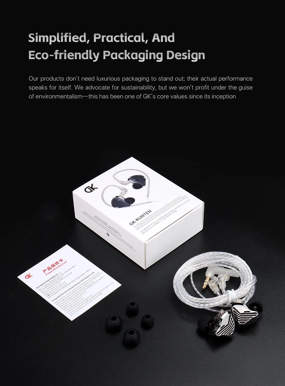 Kz Gk Kunten 1DD Dynamic Drive Earphone Hifi IEMs In Ear Earbuds 2pin Detachable Cable Metal Gamer Audiophile Headset