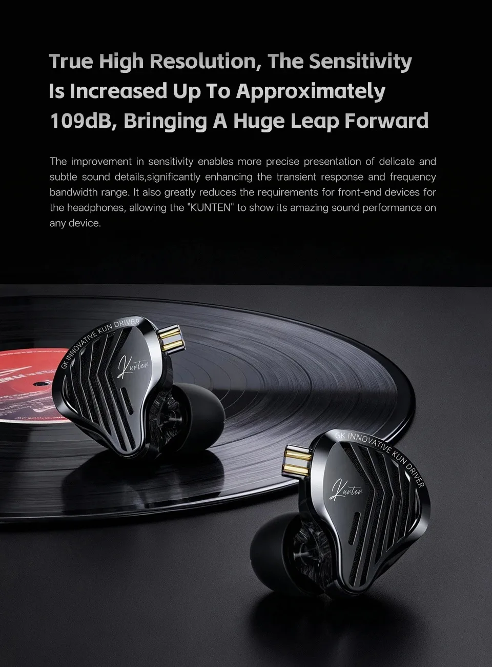 Kz Gk Kunten 1DD Dynamic Drive Earphone Hifi IEMs In Ear Earbuds 2pin Detachable Cable Metal Gamer Audiophile Headset